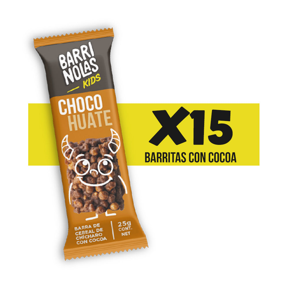 Autoexhibidor Barrinolas Kids | 15 Barras ChocoHuate (Cacao + Crema de Cacahuate)