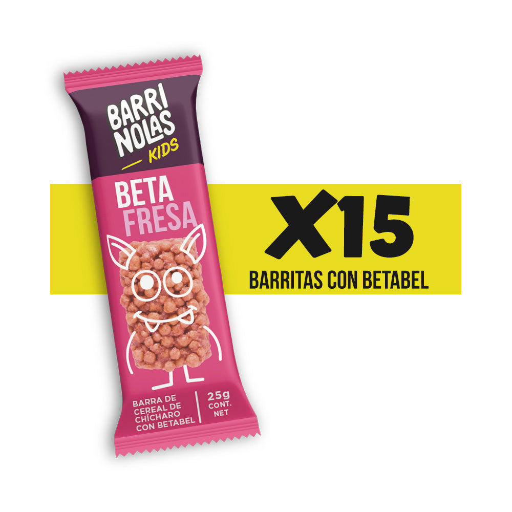 Autoexhibidor Barrinolas Kids | 15 Barras BetaFresa (Betabel + Fresa)