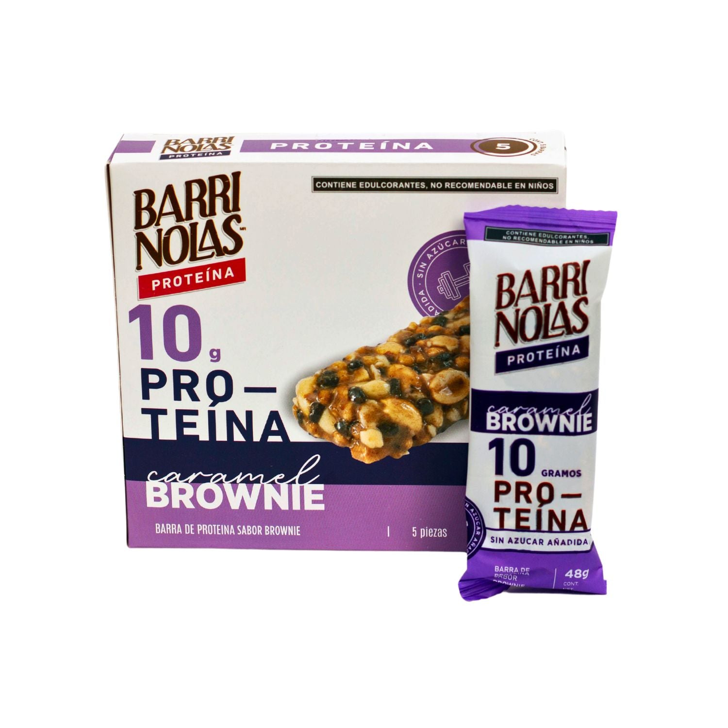 BARRINOLAS PROTEÍNA – CARAMEL BROWNIE Cajilla con 5 Barritas