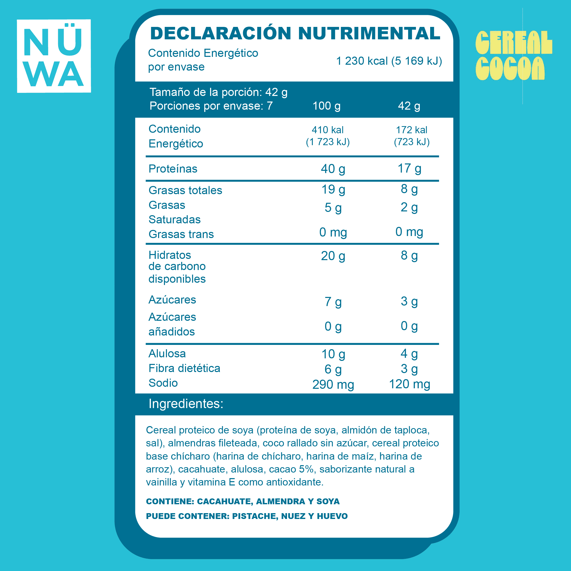 Cereal NÜWA Cocoa (300 gramos)