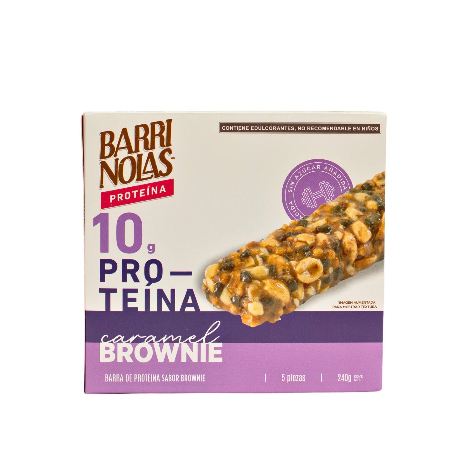 BARRINOLAS PROTEÍNA – CARAMEL BROWNIE Cajilla con 5 Barritas