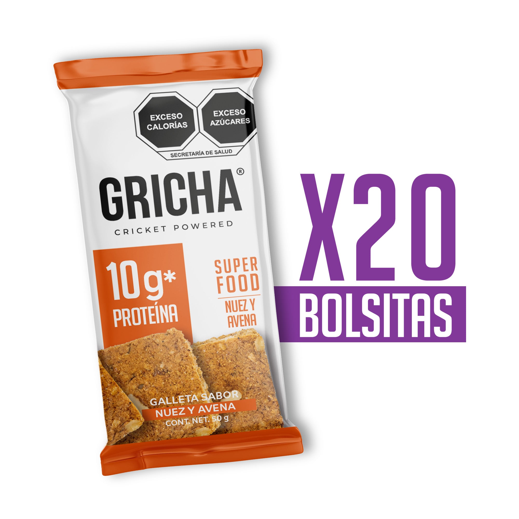 GALLETAS INTEGRALES NUEZ Y AVENA 20 PACK