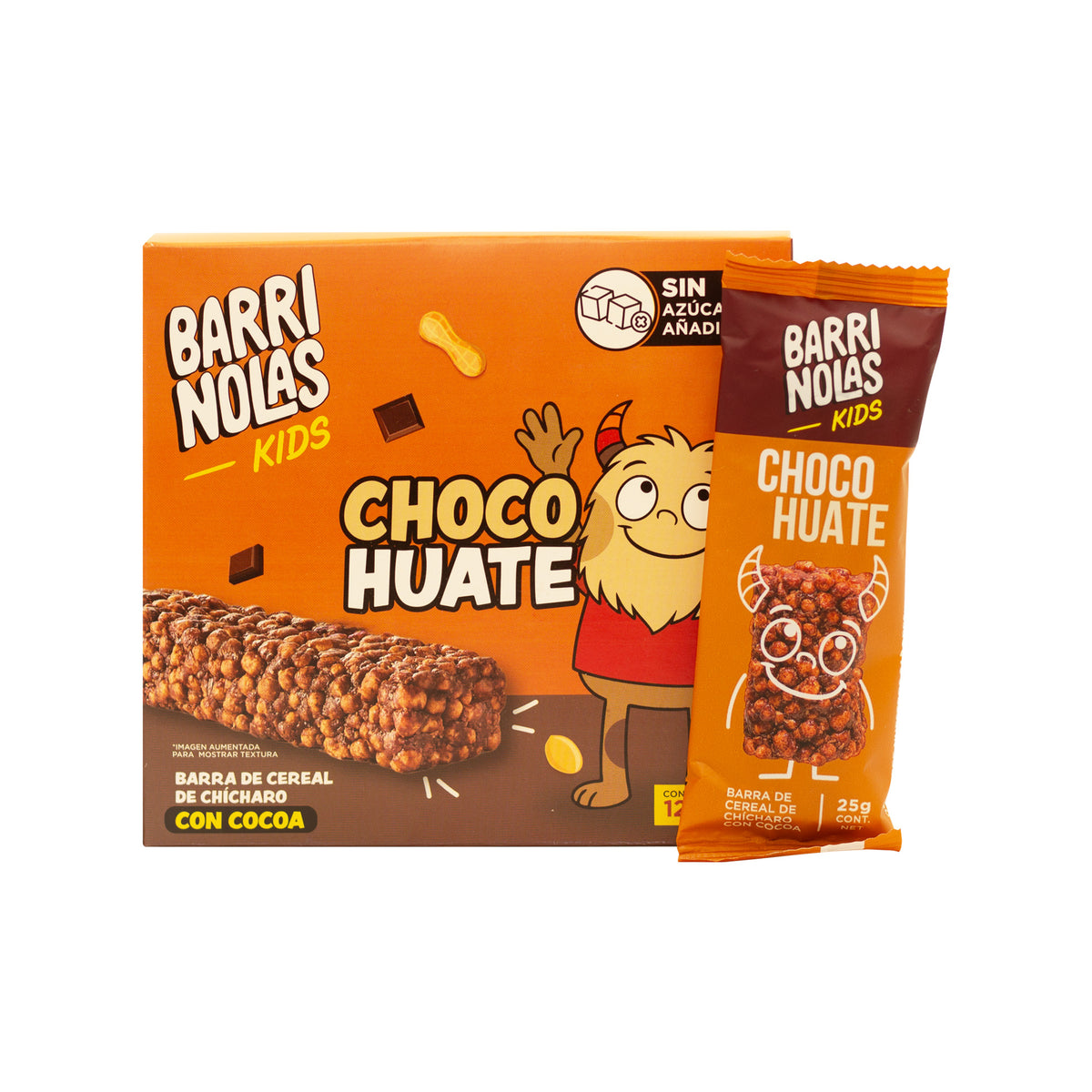Barrinolas Kids | Cajilla 5 Barritas ChocoHuate (Cacao + Crema de Cacahuate)