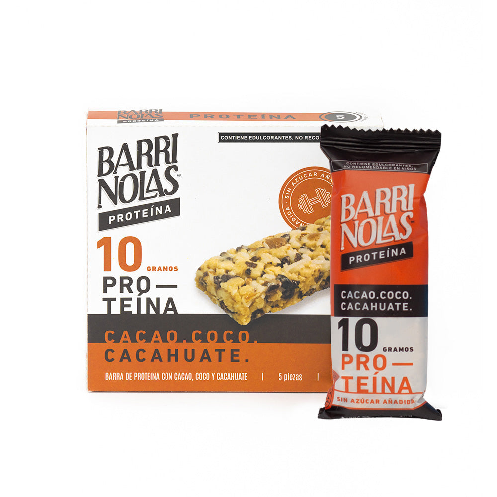 BARRINOLAS PROTEÍNA – Cacao Cajilla con 5 Barritas