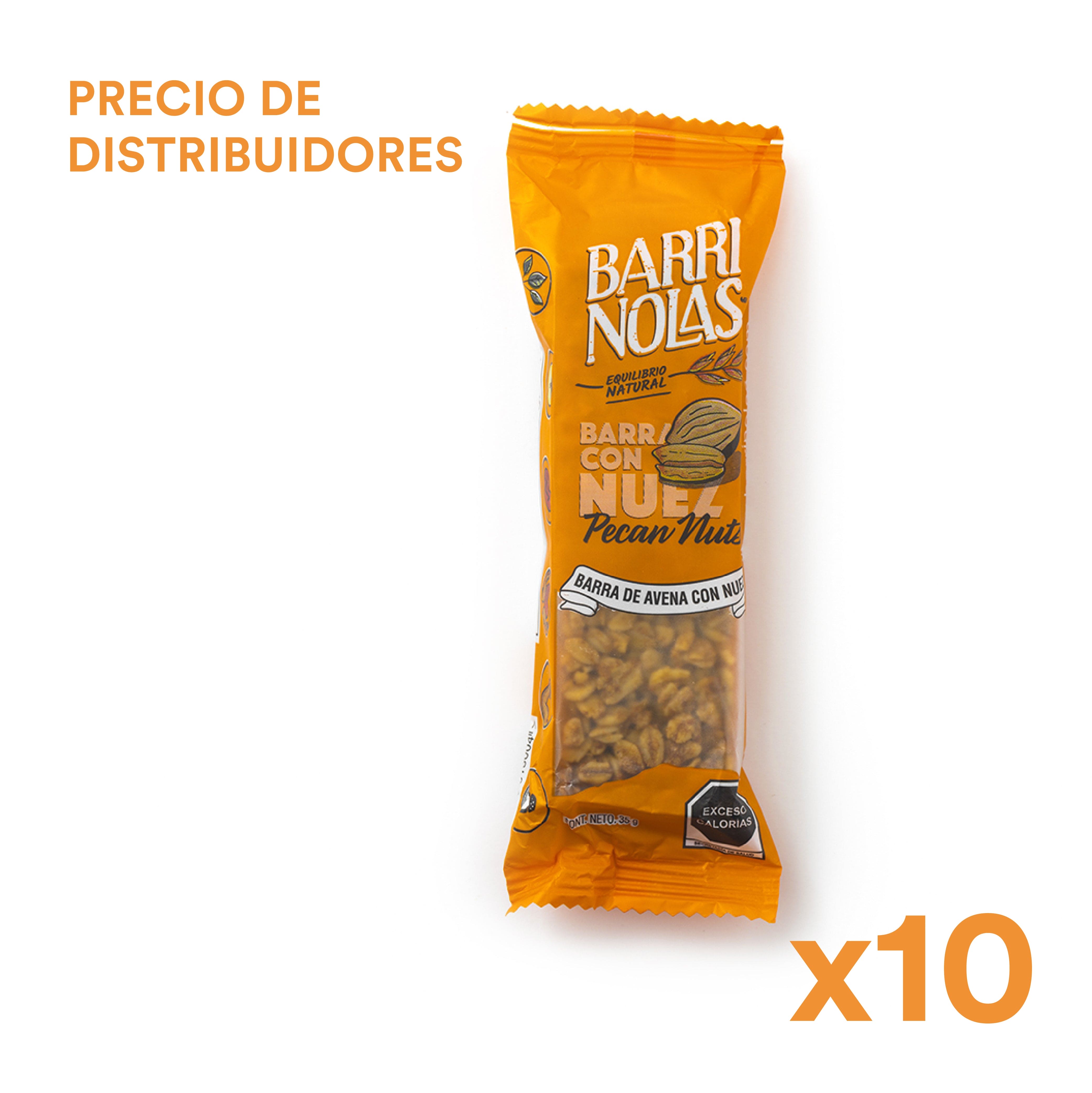 Paquete de distribuidores de 10 barras de avena con nuez