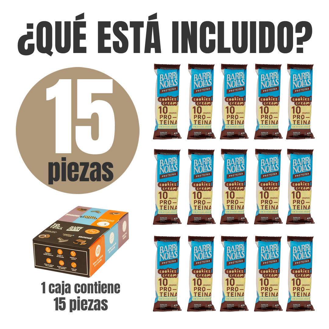 BARRINOLAS PROTEÍNA 15 PACK COOKIES & CREAM