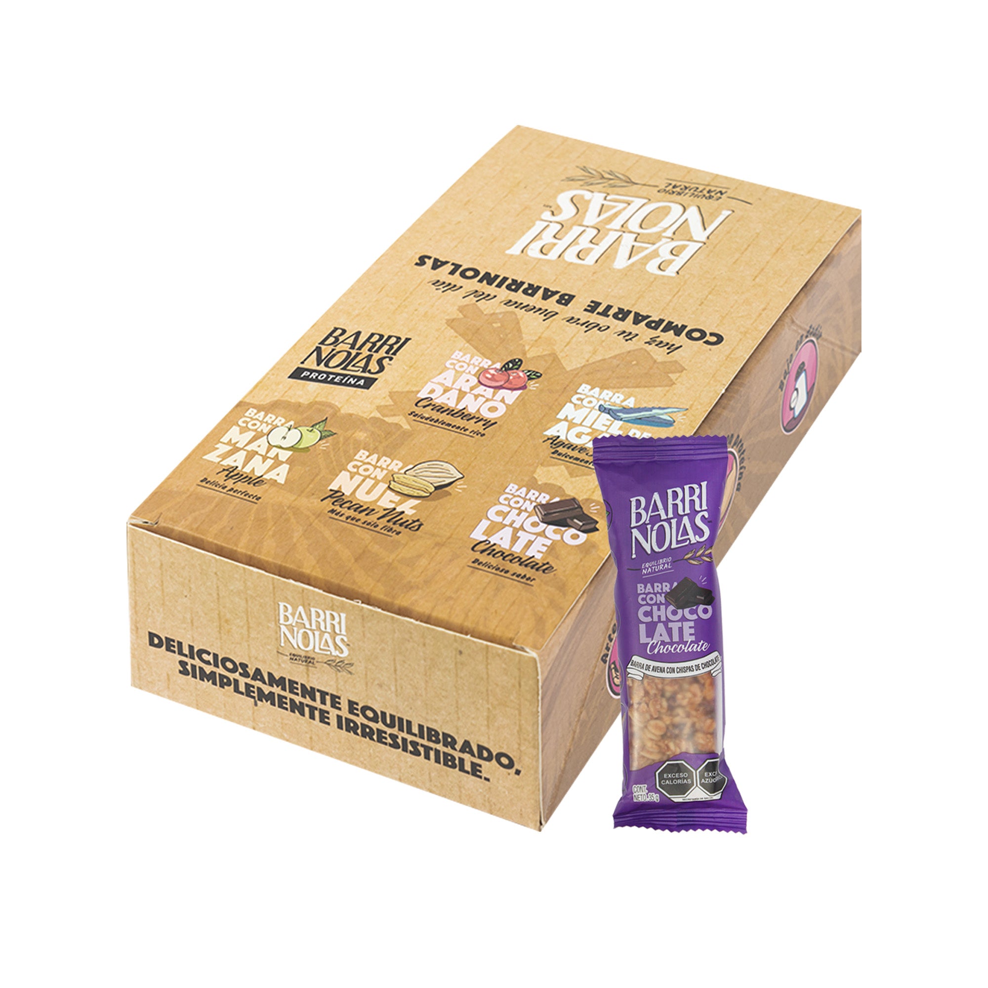 Autoexhibidor Barrinolas | 15 Barras de Avena con Chocolate