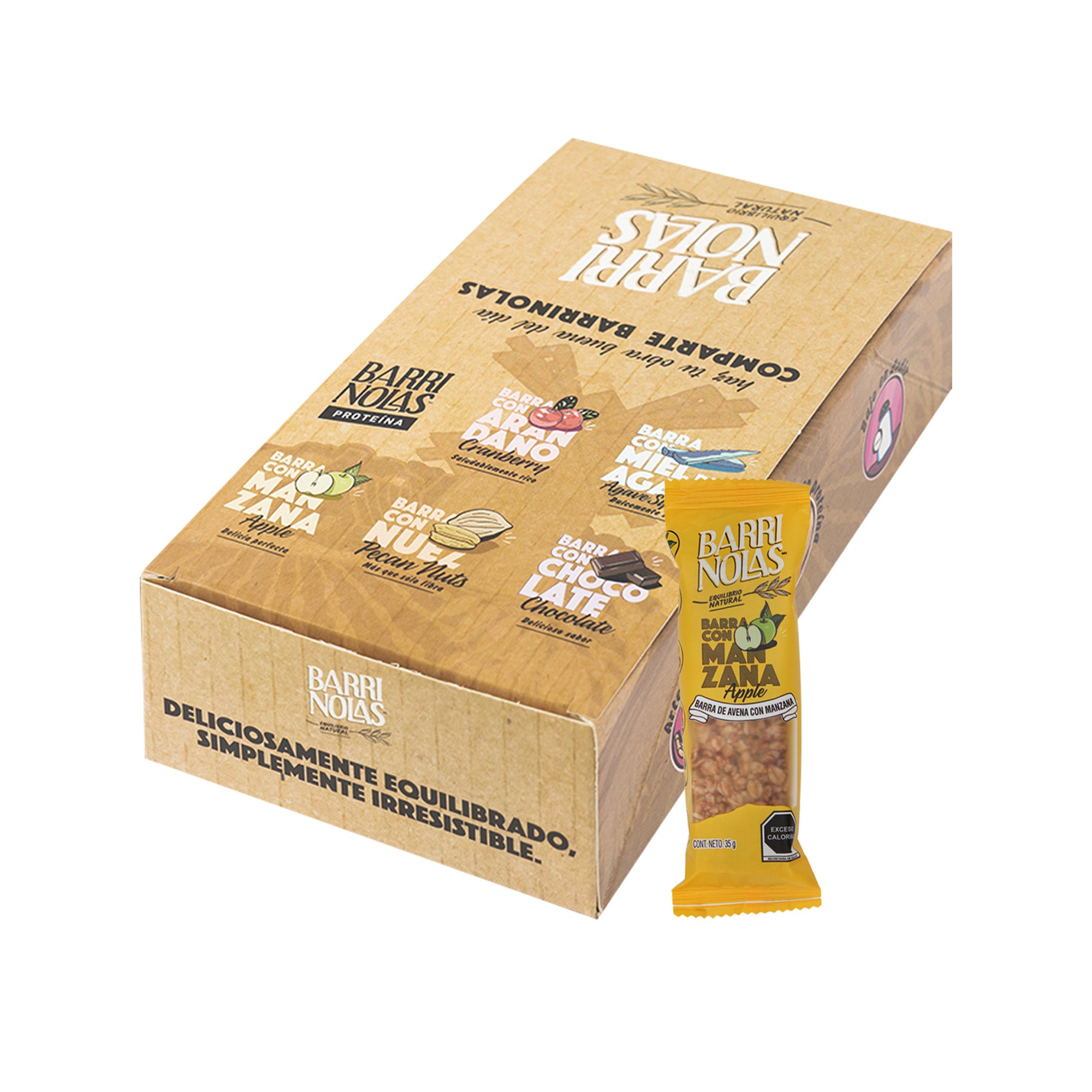 Autoexhibidor Barrinolas | 15 Barras de Avena con Manzana