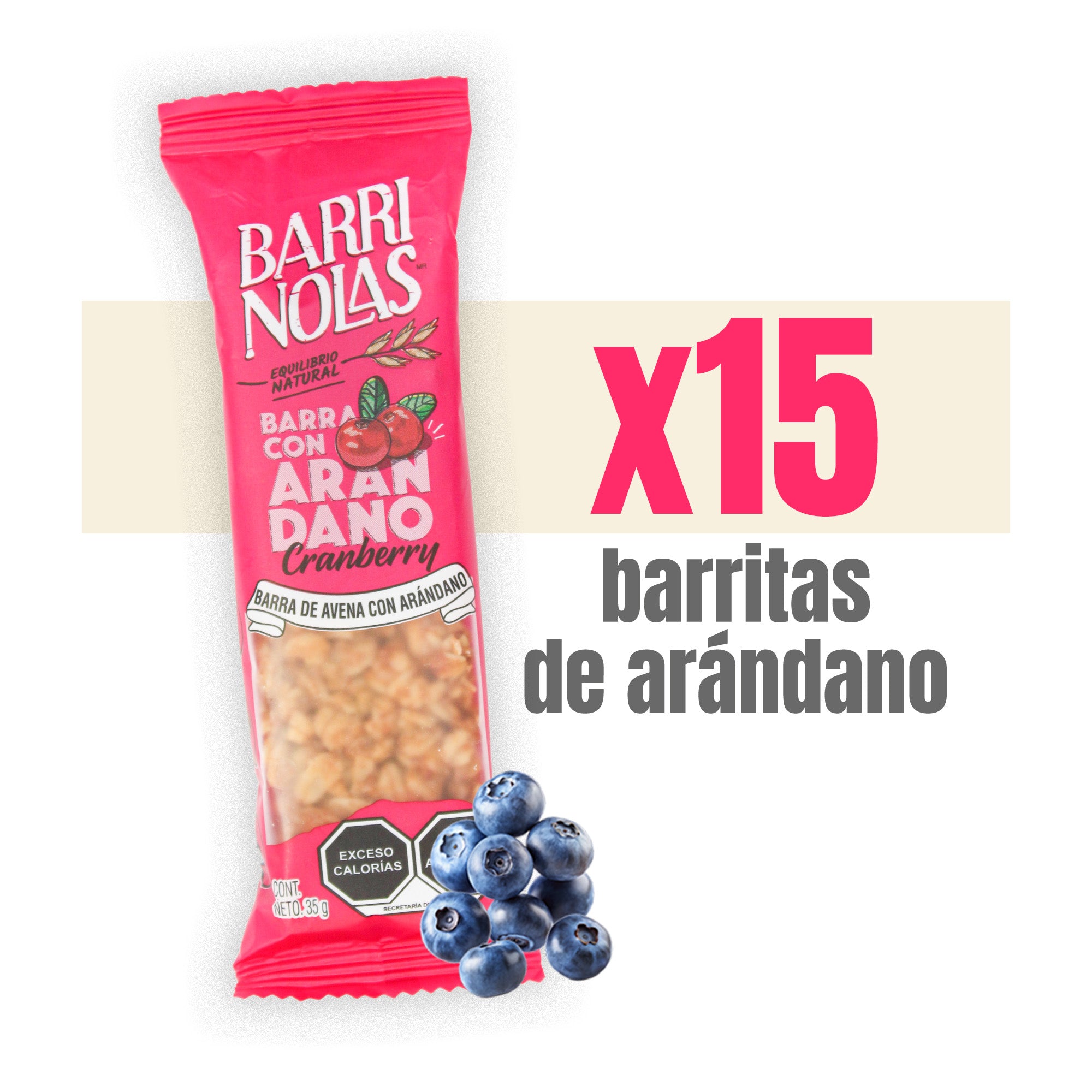 Autoexhibidor Barrinolas | 15 Barras de Avena con Arándano