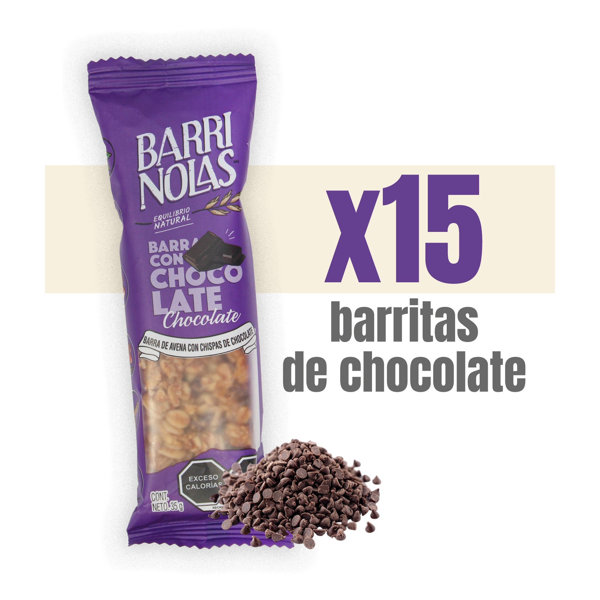 Autoexhibidor Barrinolas | 15 Barras de Avena con Chocolate