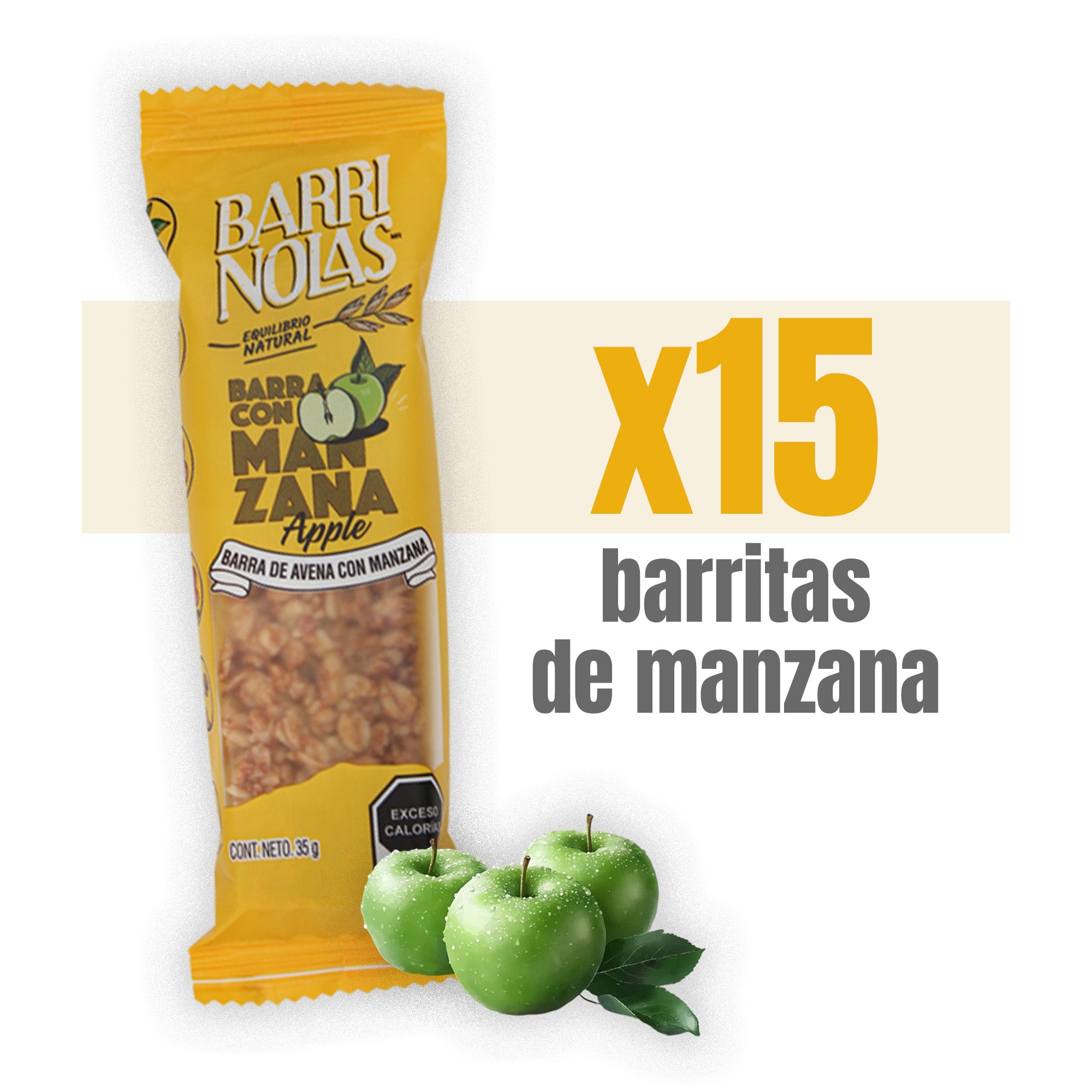 Autoexhibidor Barrinolas | 15 Barras de Avena con Manzana