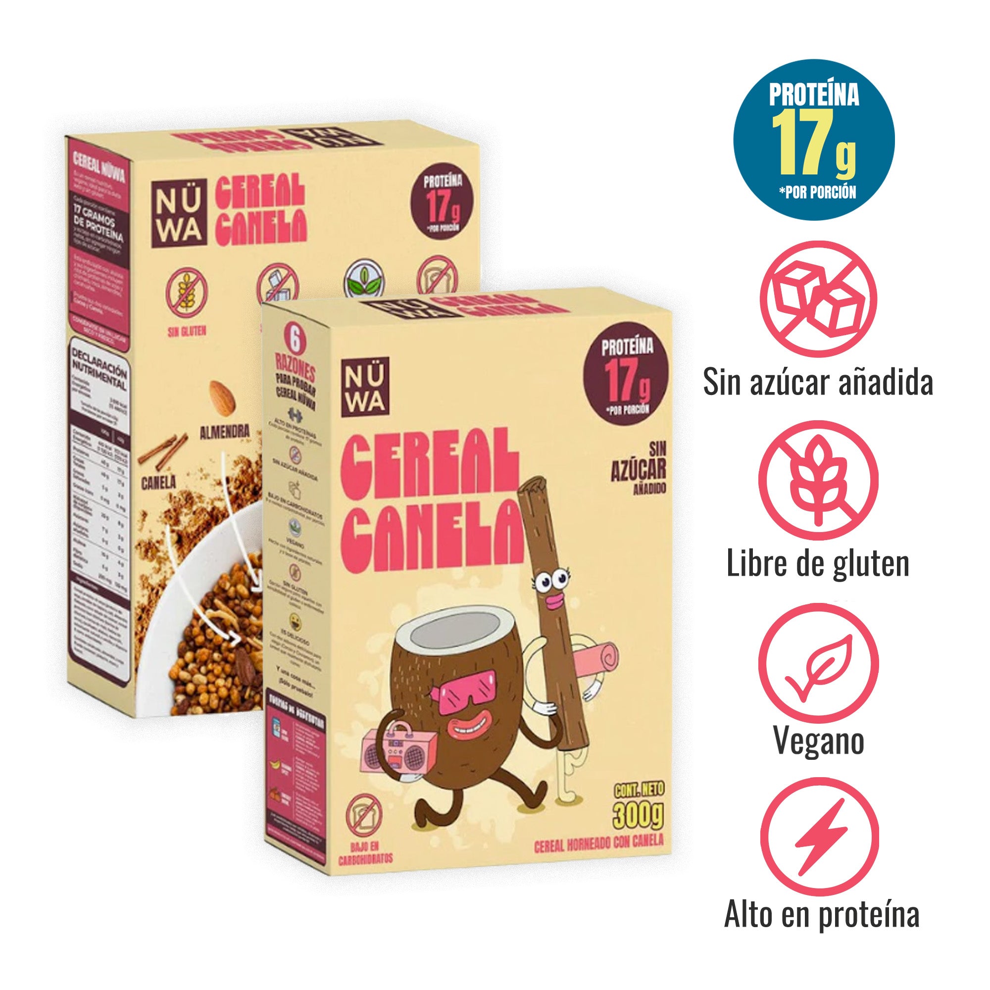 CEREAL NÜWA Bundle 4 Pack Sabor Canela (4 x 350g)