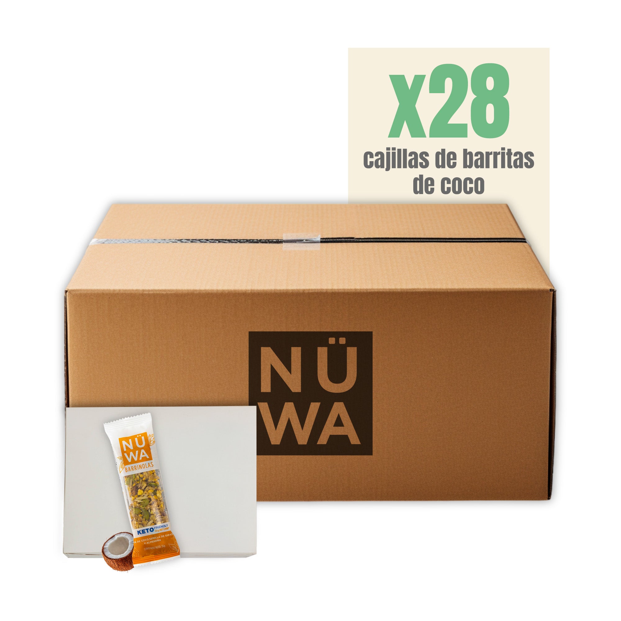 Lote Distribuidores de ocho barritas KETO de coco