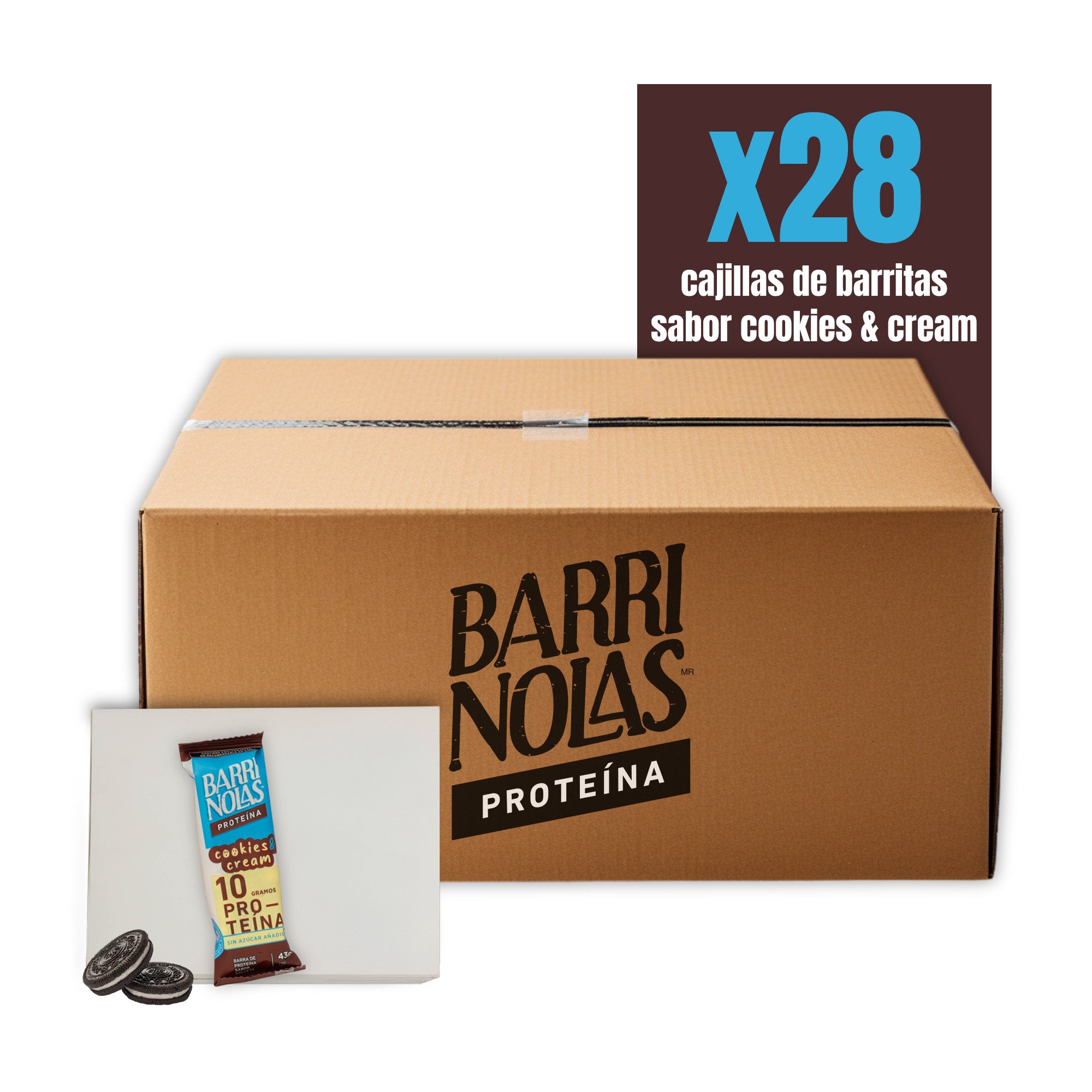 LOTE DISTRIBUIDORES 8 BARRINOLAS PROTEÍNA COOKIES & CREAM