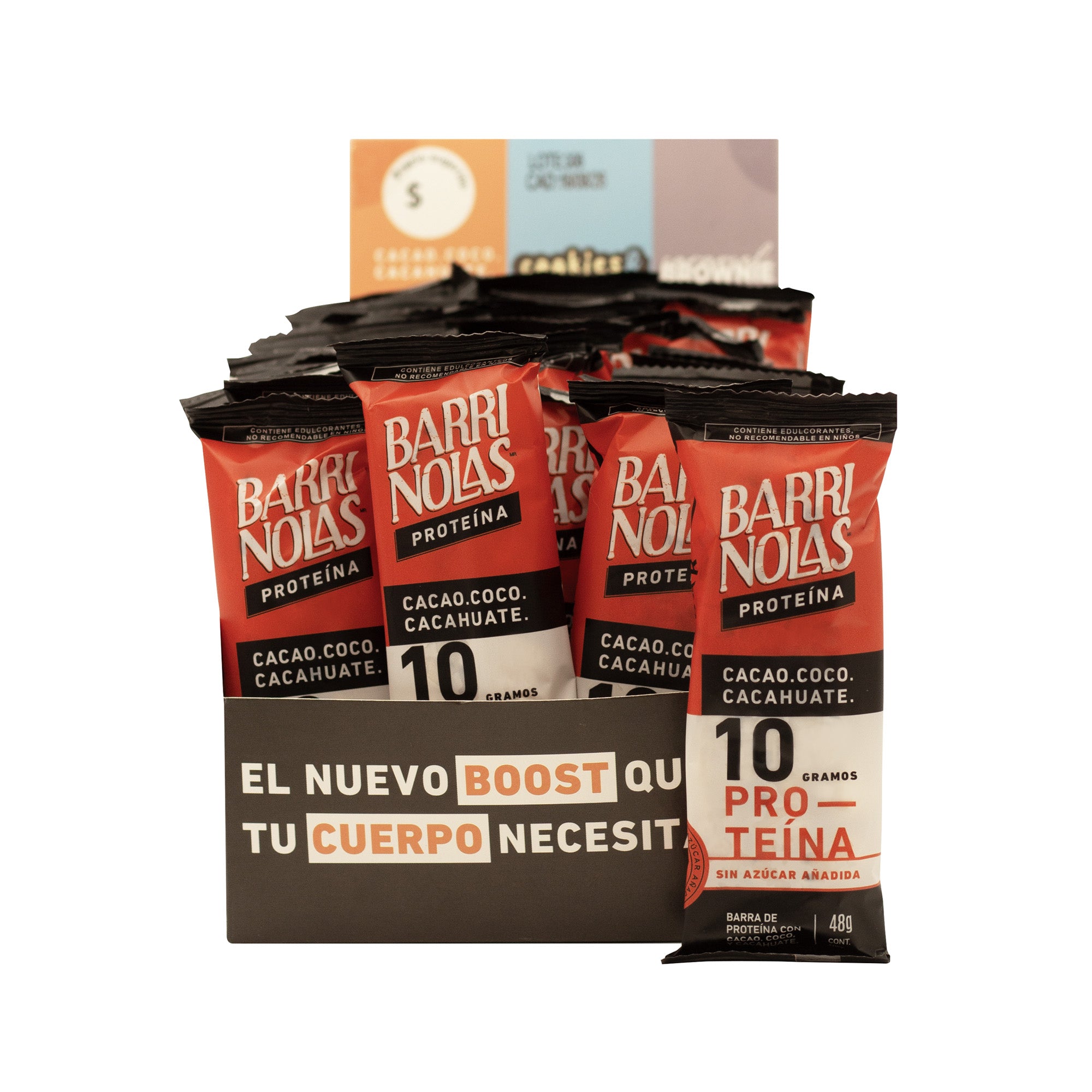 AUTOEXHIBDOR BARRINOLAS PROTEÍNA – 15 Barritas Cacao