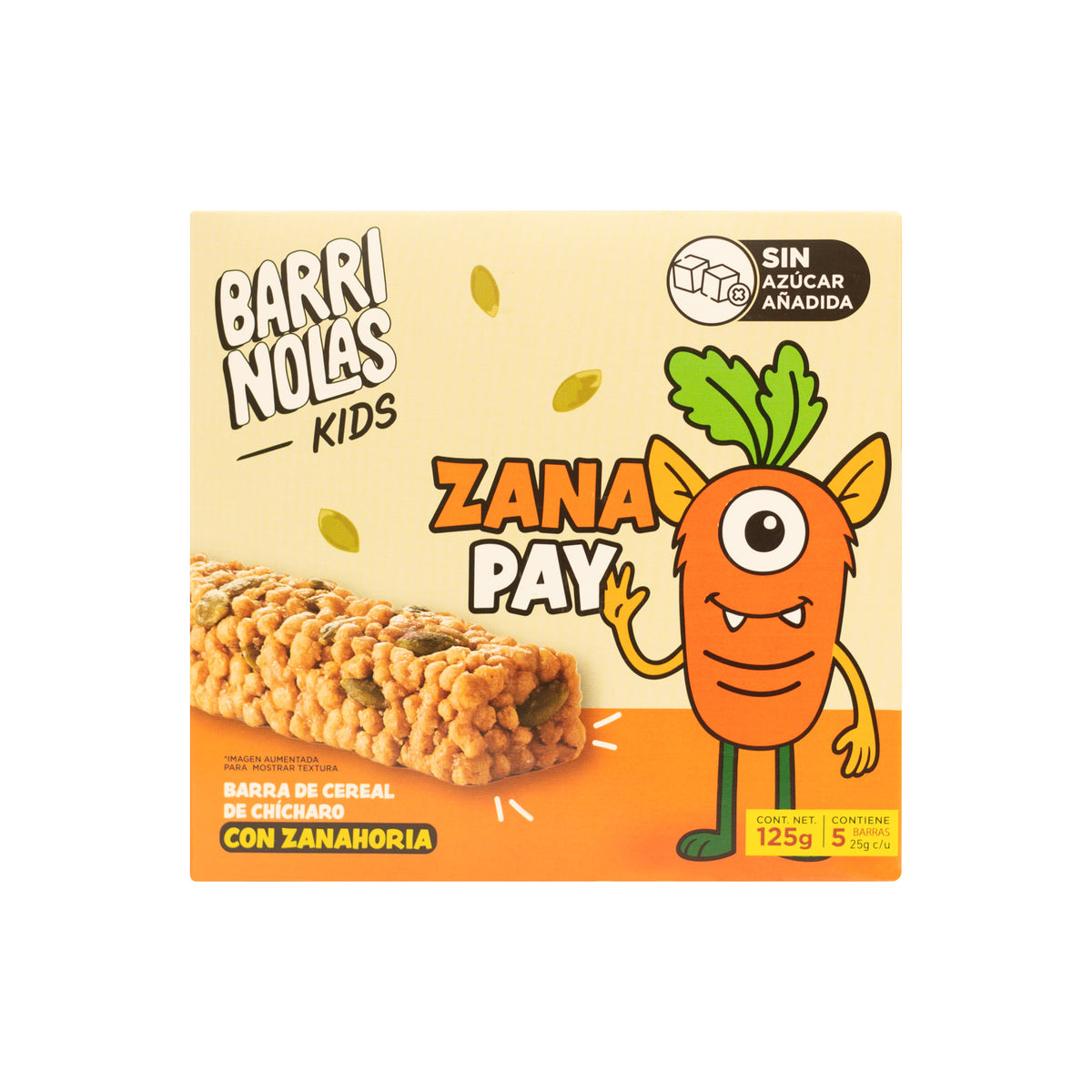Barrinolas Kids | Cajilla 5 Barritas ZanaPay (Zanahoria + Pay de Calabaza)
