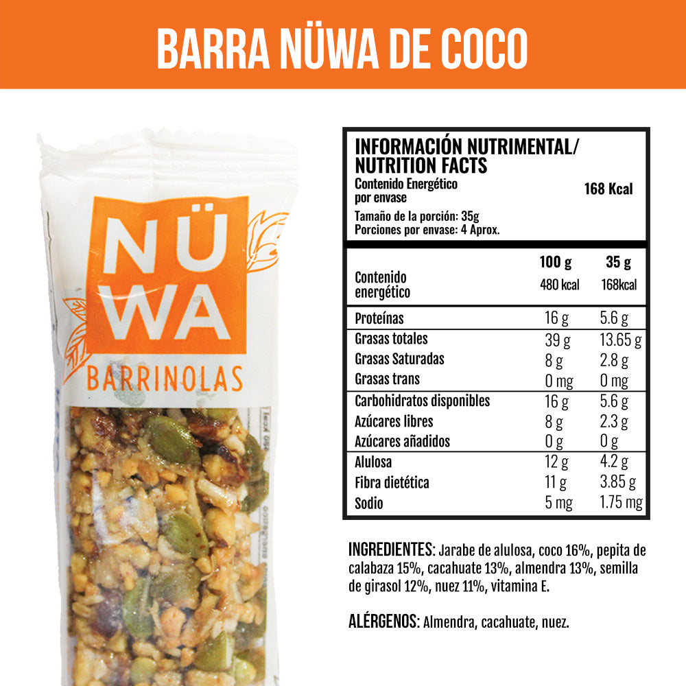 Paquete de distribuidores de ocho barritas KETO de coco