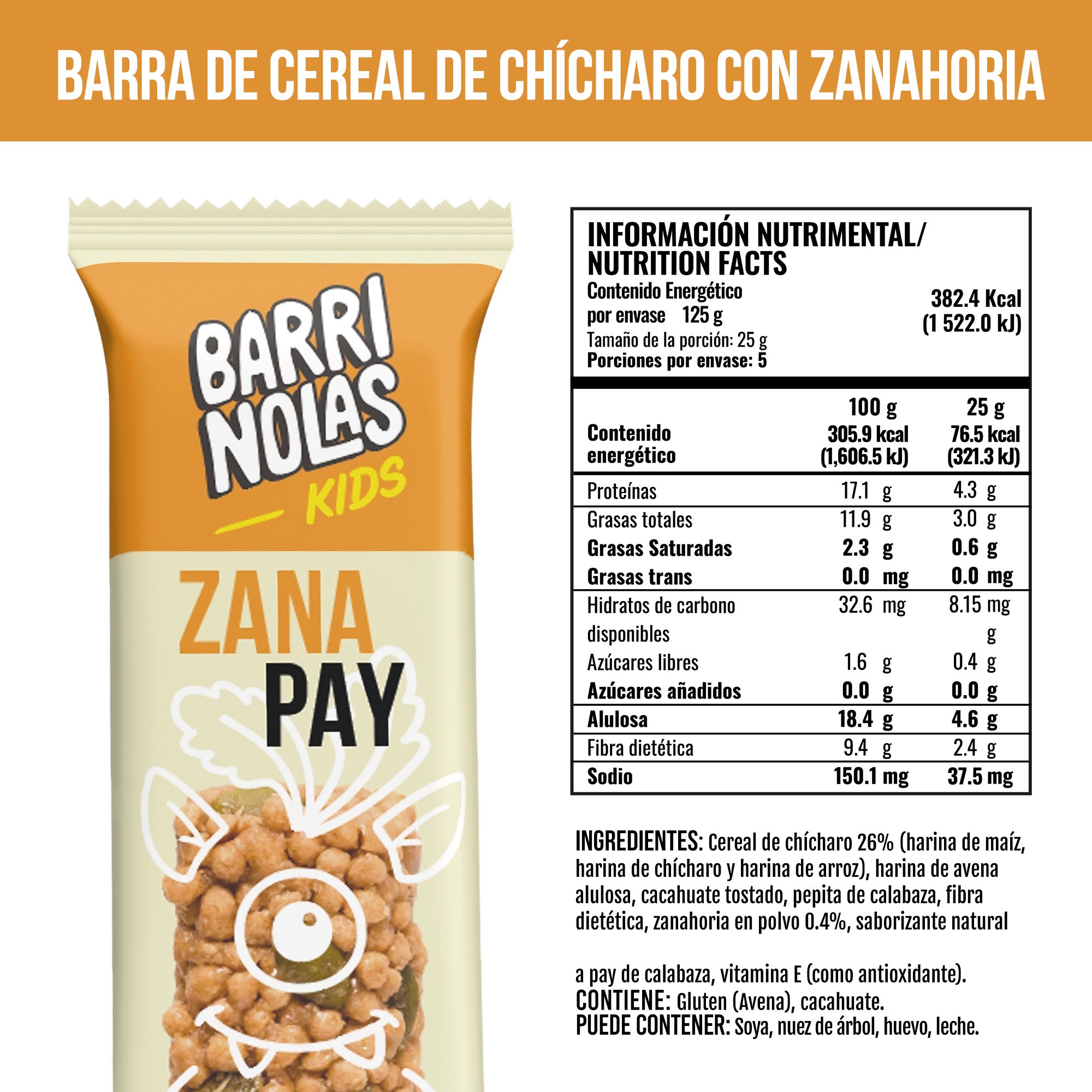 Barrinolas Kids | 15 Mix Pack Barritas Sabor ChocoHuate, ZanaPay y BetaFresa