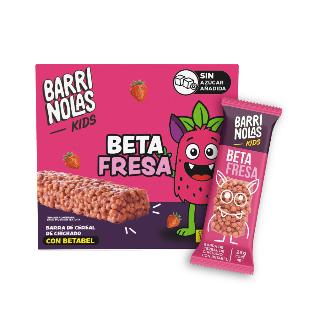 Barrinolas Kids | Cajilla 5 Barritas BetaFresa (Betabel + Fresa)