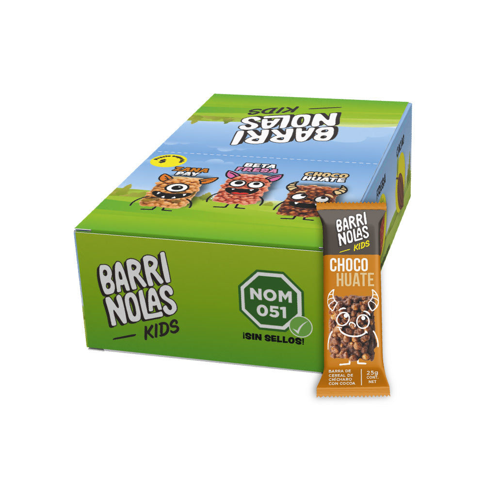 Autoexhibidor Barrinolas Kids | 15 Barras ChocoHuate (Cacao + Crema de Cacahuate)