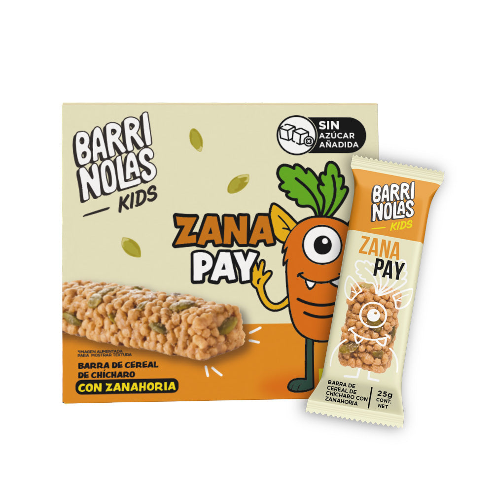 Barrinolas Kids | Cajilla 5 Barritas ZanaPay (Zanahoria + Pay de Calabaza)