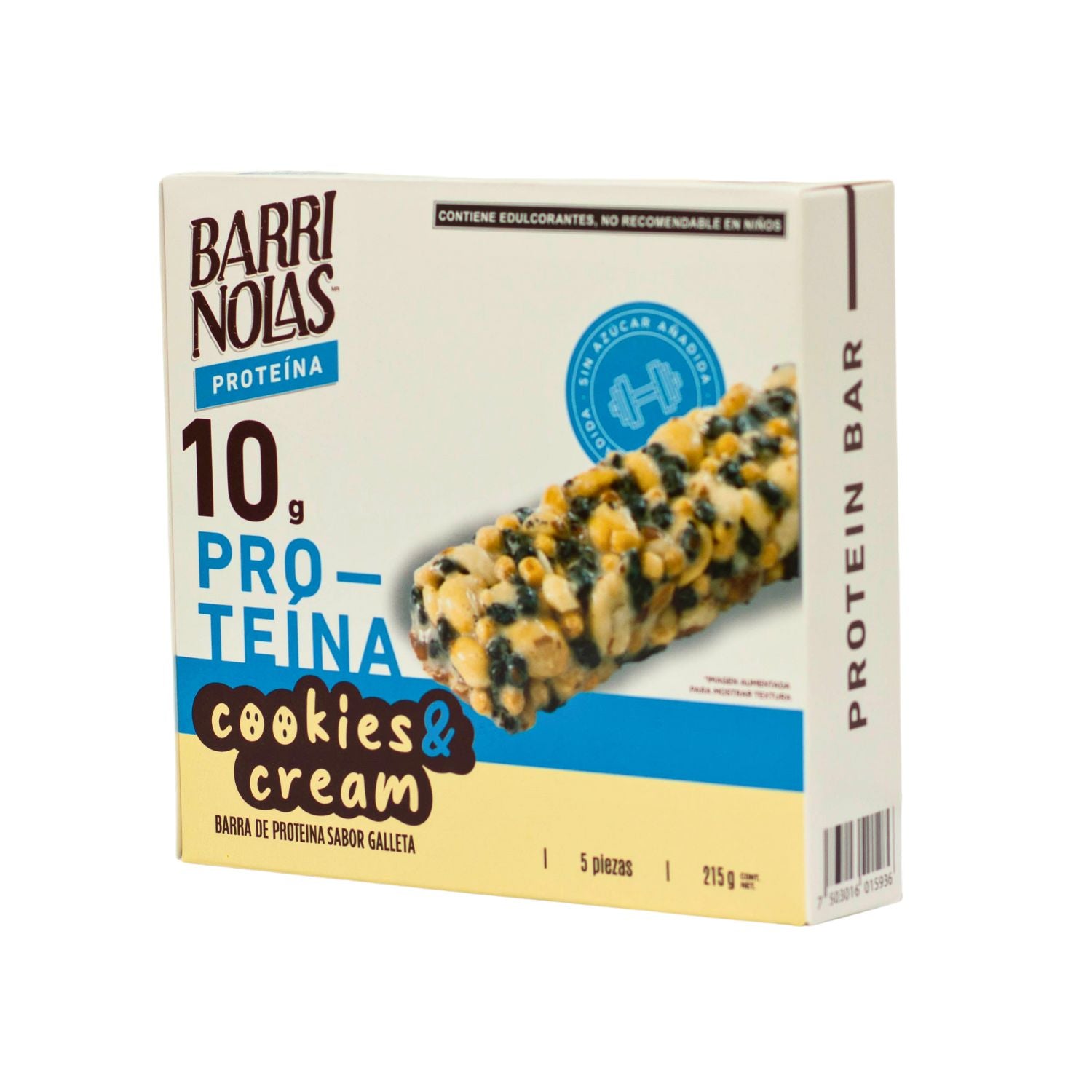 LOTE DISTRIBUIDORES CAJILLA 5 BARRINOLAS PROTEÍNA COOKIES & CREAM