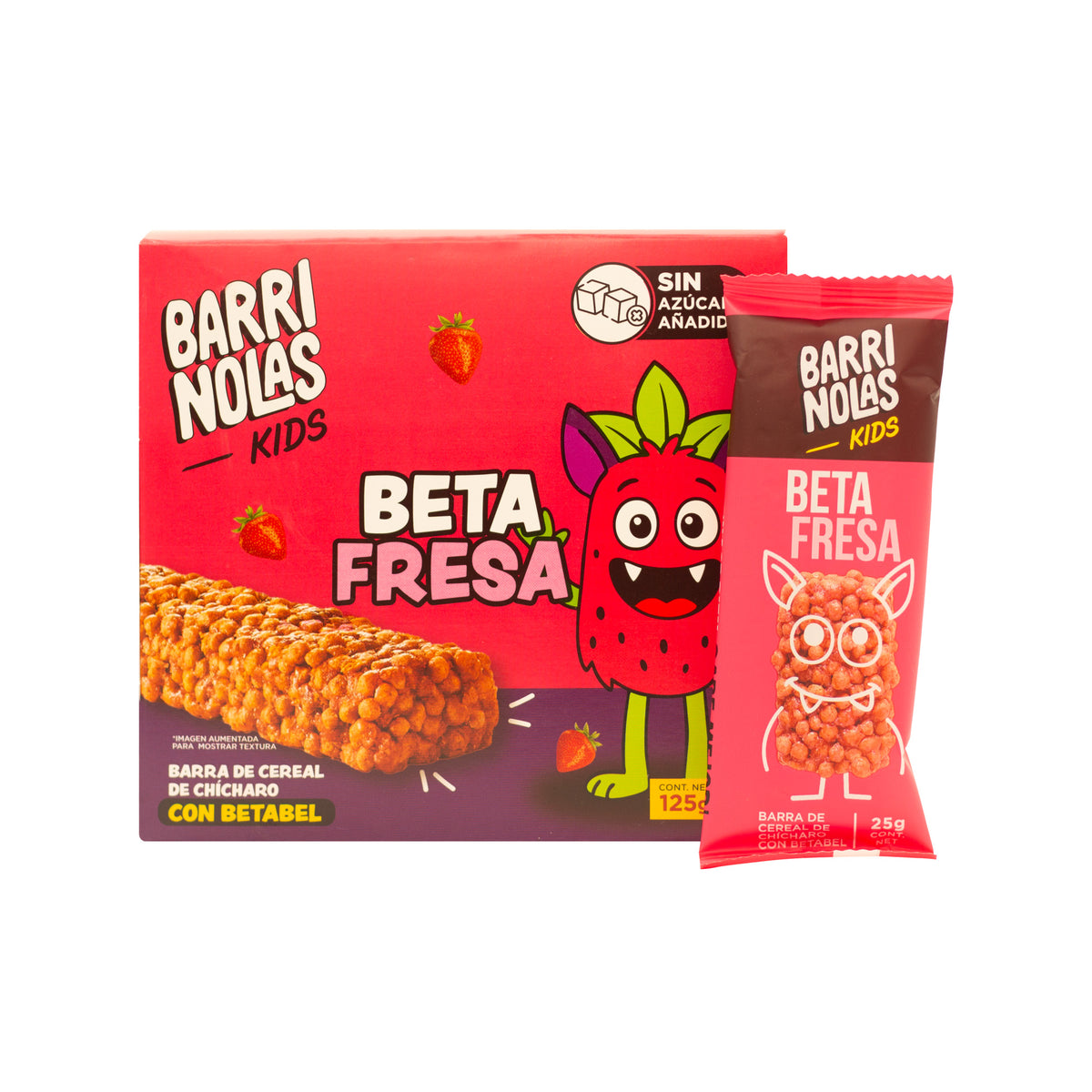 Barrinolas Kids | Cajilla 5 Barritas BetaFresa (Betabel + Fresa)