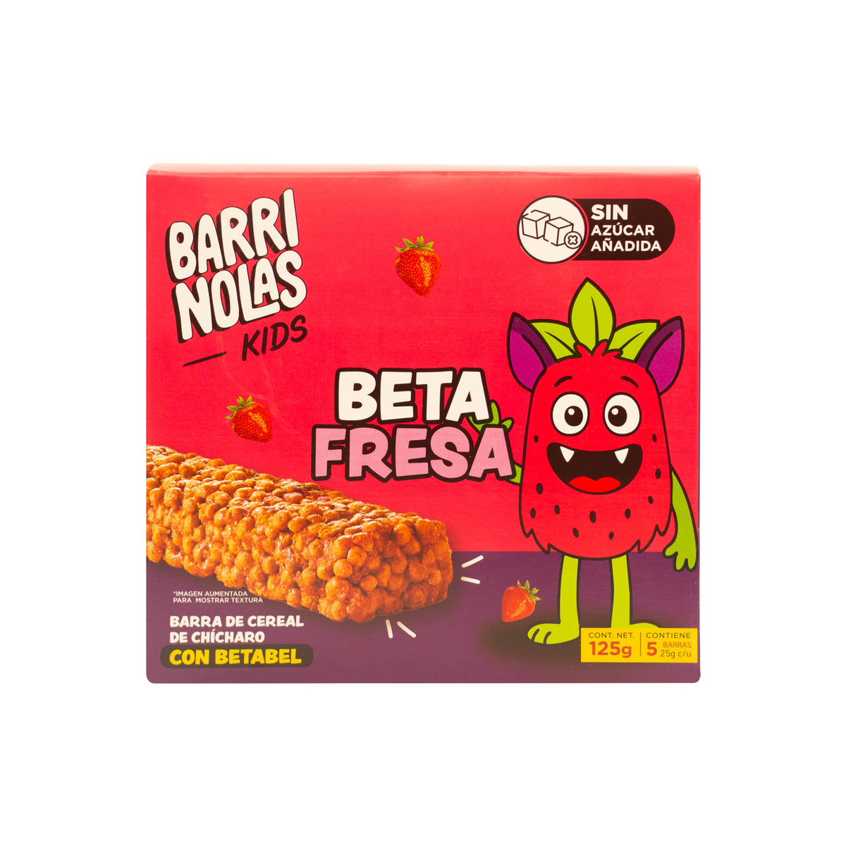 Barrinolas Kids | Cajilla 5 Barritas BetaFresa (Betabel + Fresa)