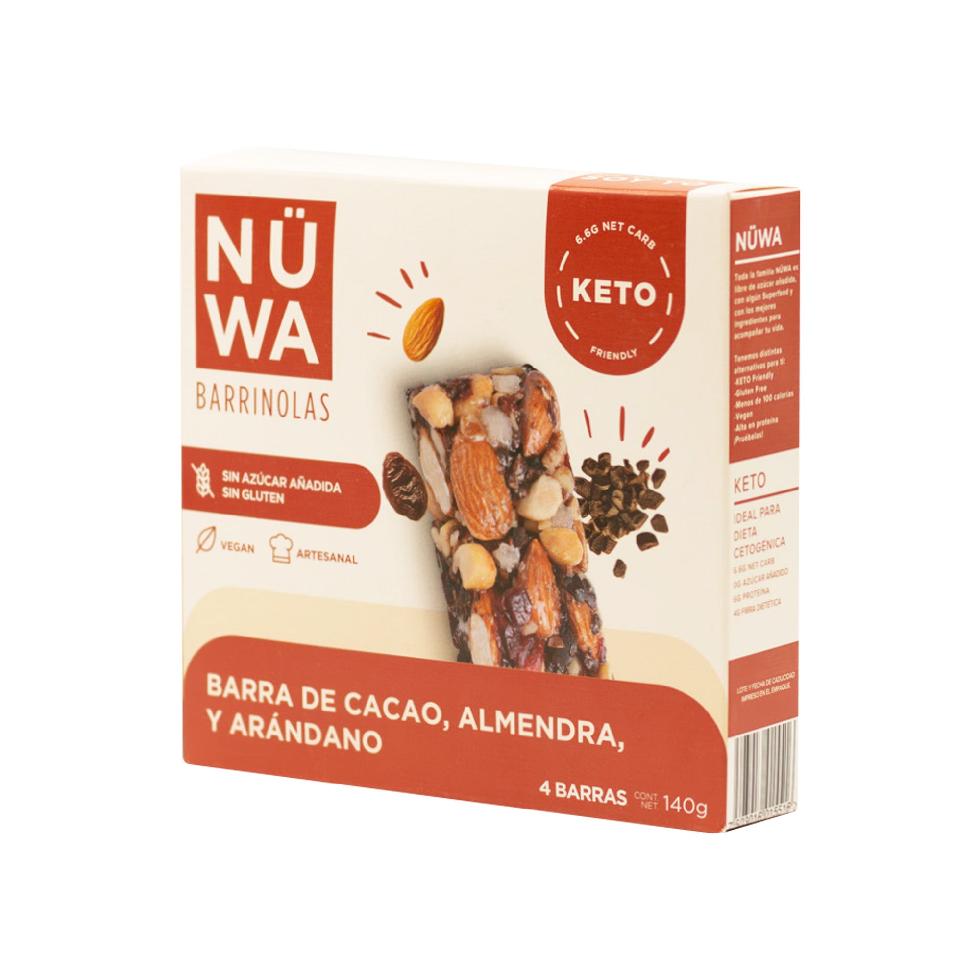 NÜWA CACAO Cajilla con 4 Barritas Saludables