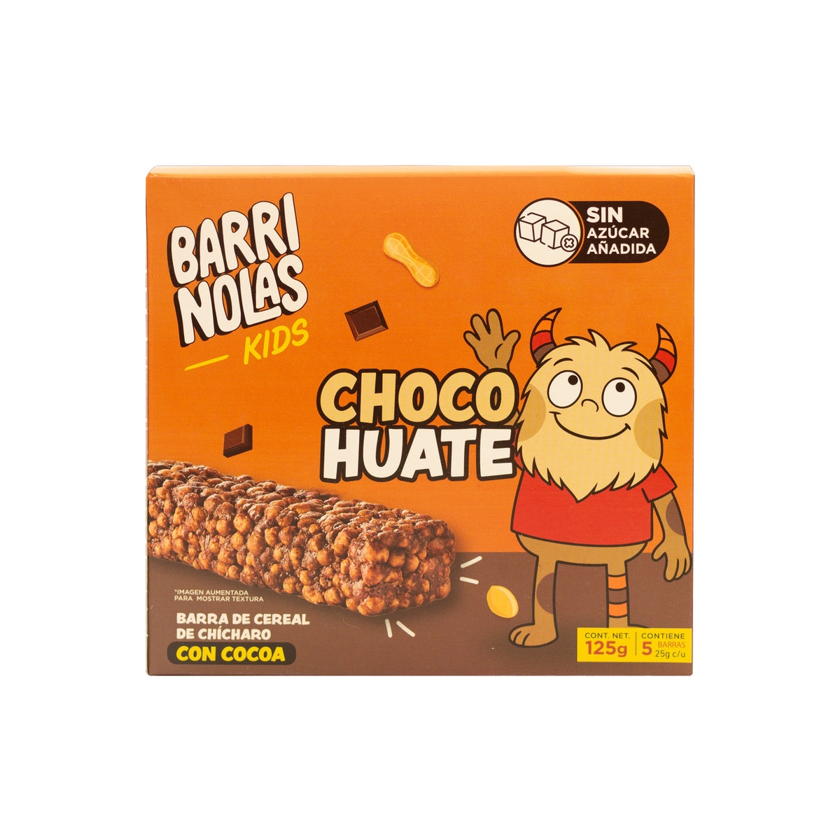 Barrinolas Kids | Cajilla 5 Barritas ChocoHuate (Cacao + Crema de Cacahuate)