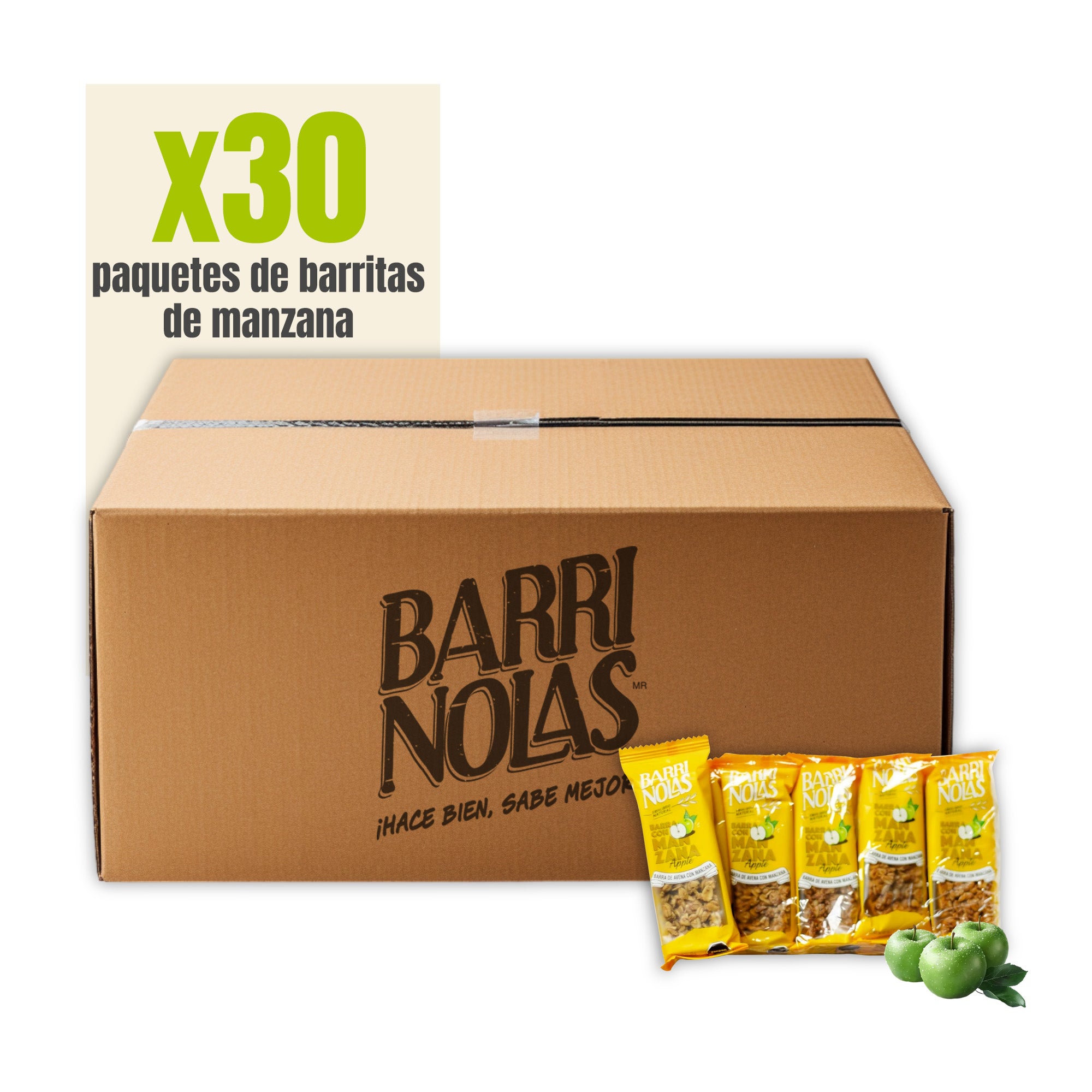 Lote Distribuidores 10 barras de avena con manzana