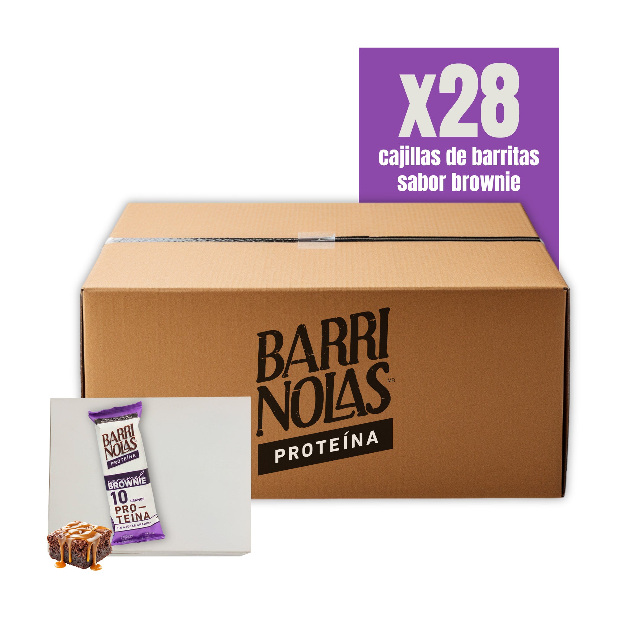 LOTE DISTRIBUIDORES 8 BARRINOLAS PROTEÍNA CARAMEL BROWNIE