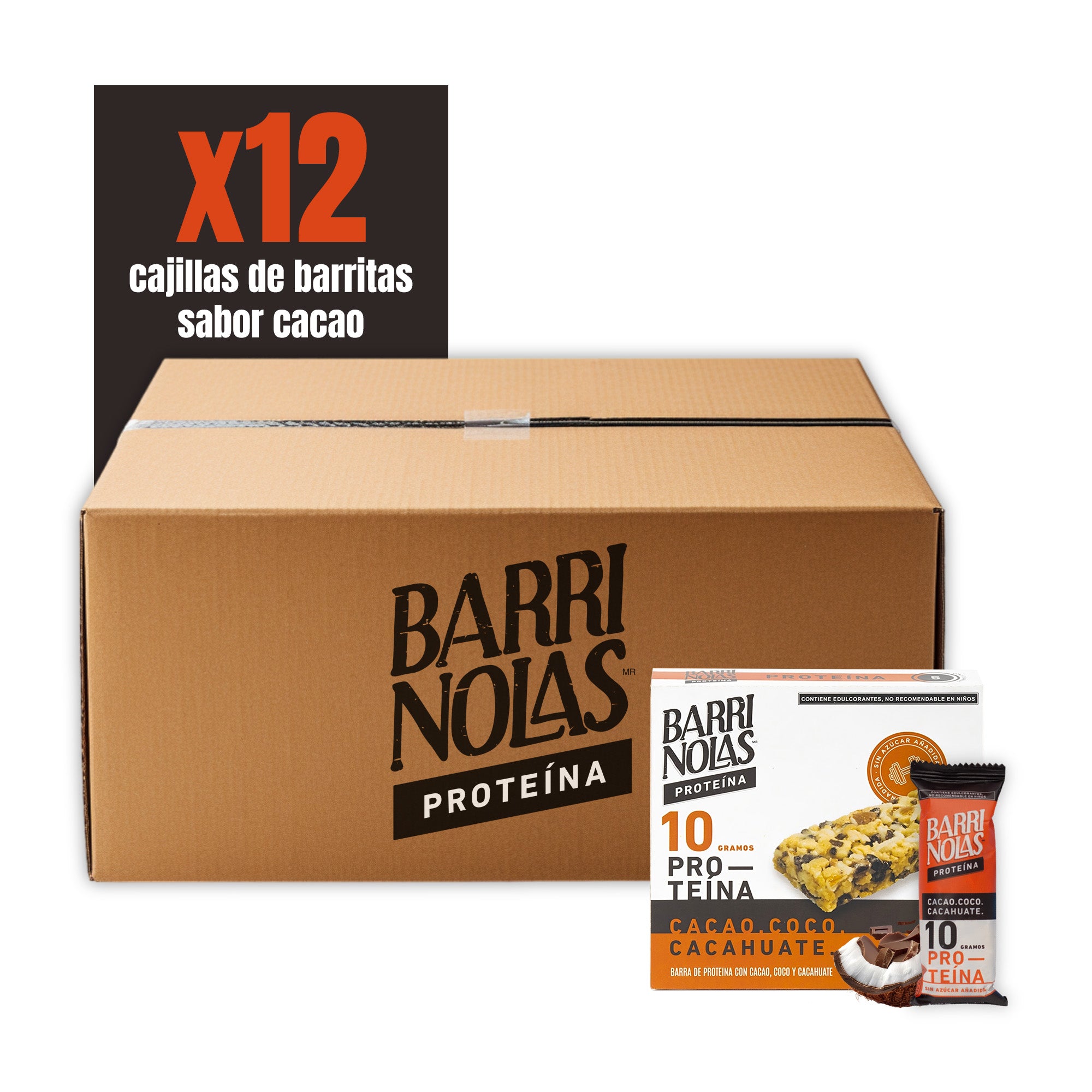 Lote BARRINOLAS PROTEÍNA – Cacao Cajilla con 5 Barritas