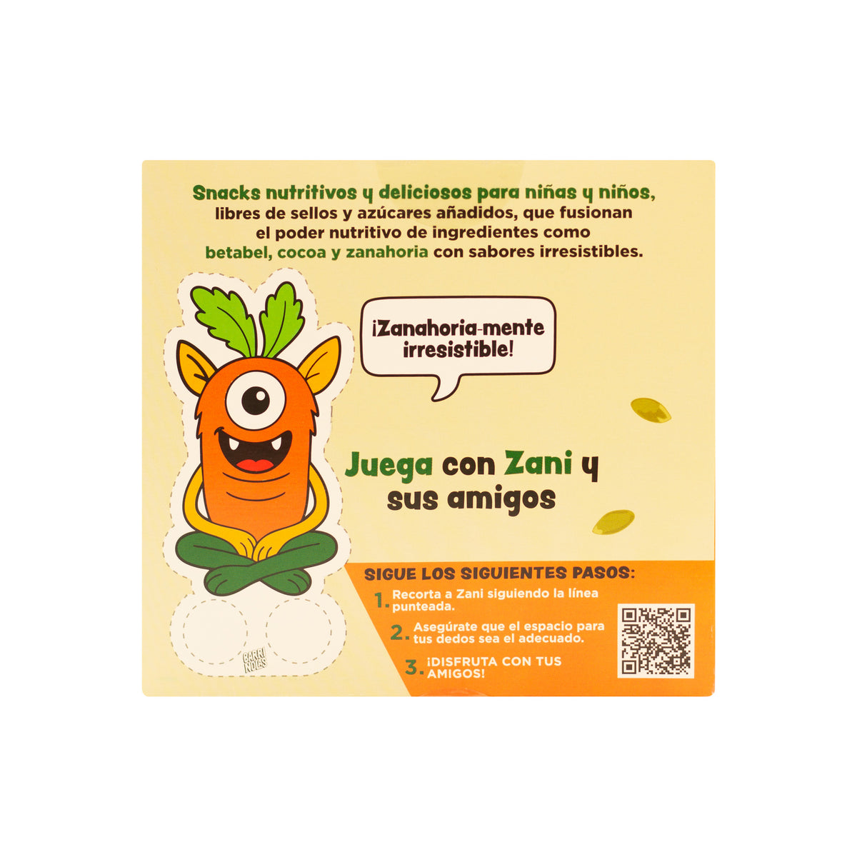 Barrinolas Kids | Cajilla 5 Barritas ZanaPay (Zanahoria + Pay de Calabaza)