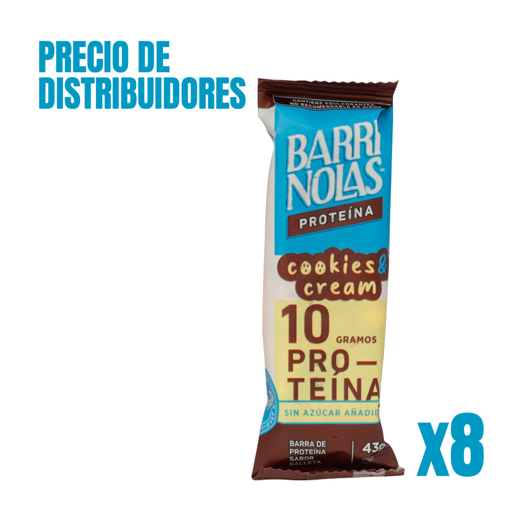 Paquete de distribuidores con 8 BARRINOLAS PRO COOKIES & CREAM