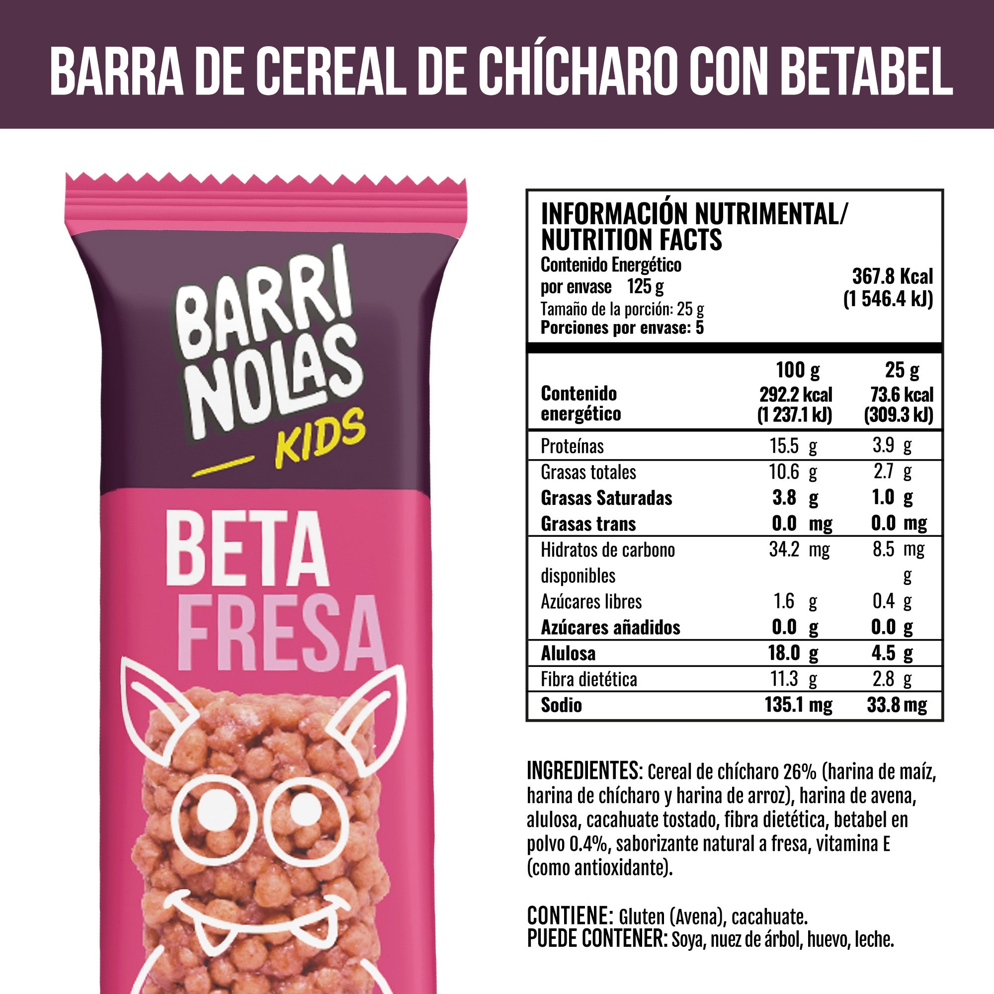 Paquete de distribuidores con 8 BARRINOLAS KIDS BETAFRESA